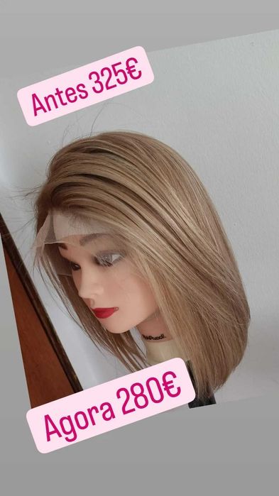 Perucas de cabelo 100% natural qualidade premium.