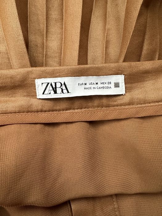 Юбка плисе Zara карамель