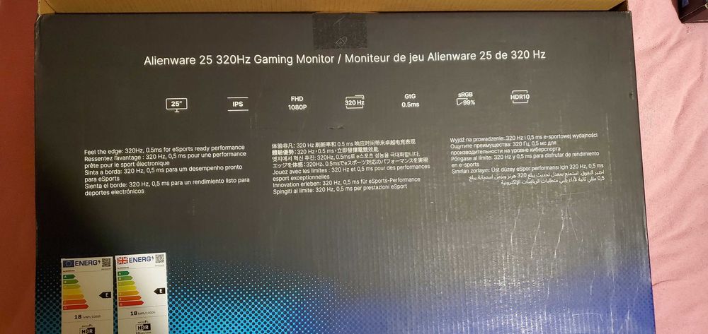 Гарантія Ігровий монітор DELL Alienware AW2525HM FullHD 320Гц 0.5мс