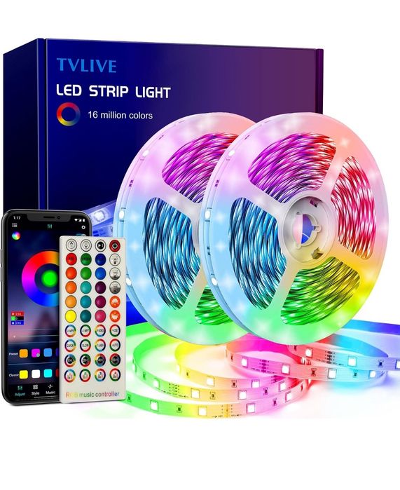 Fita LED RGB 20 metros COM App comando **SELADO**