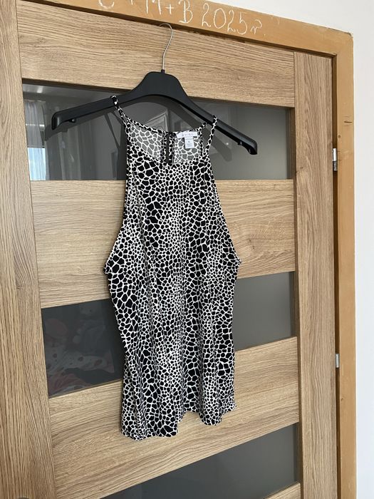 Bluzka bez rękawów, kolor panterka (biało-czarny), rozmiar XL