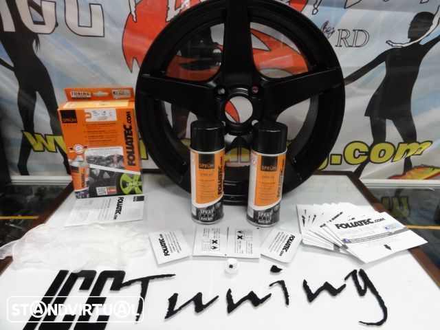 Kit de Tinta plástica removivel Foliatec em spray 2 x 400ml Preto Mate ou preto brilhante temos 30 cores em stock