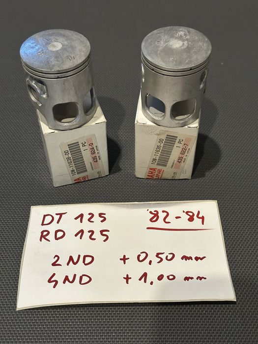 NOWY Oryginalny zestaw tłoka  +050mm +1.00mm Yamaha DT125 RD125 82-84 10W