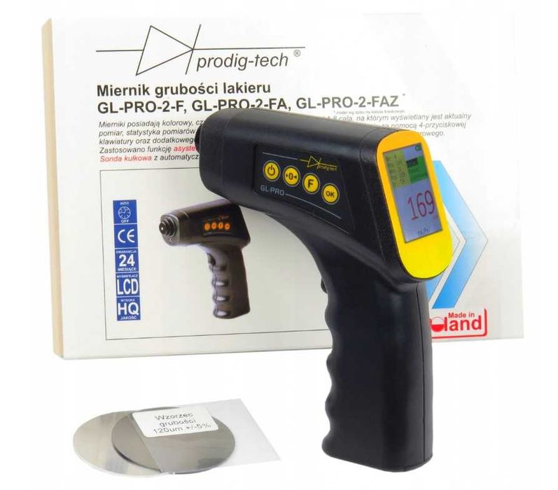 Miernik grubości lakieru Prodig Tech GL-PRO-2-FAZ wykrywa OCYNK stal ALUMINIUM