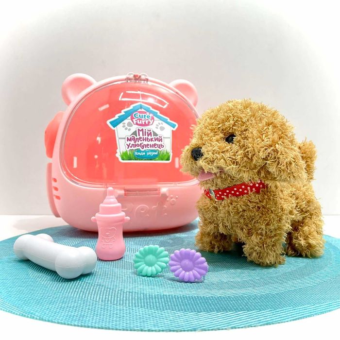 Собачка ходить гавкає ворушить хвостом головою в переносці  (688-122A)