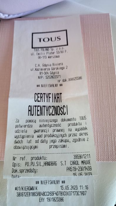 Torebka TOUS liliowa