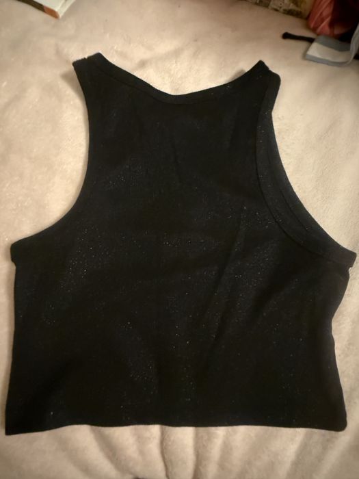 Czarny top  brokatowy