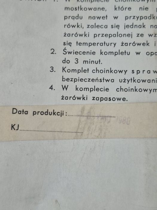 Lampki choinkowe PRL 1980r