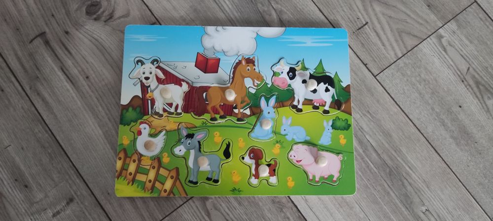 Drewniane puzzle-zestaw