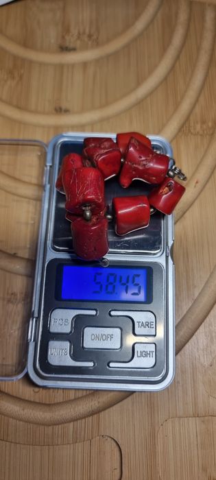 OKAZJA- Bransoletka koral naturalny czerwony vintage po babci 58g