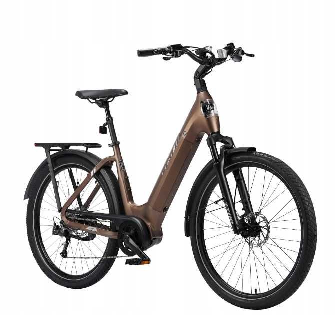 NOWY Rower elektryczny TTGO Z5 brązowy/ biały