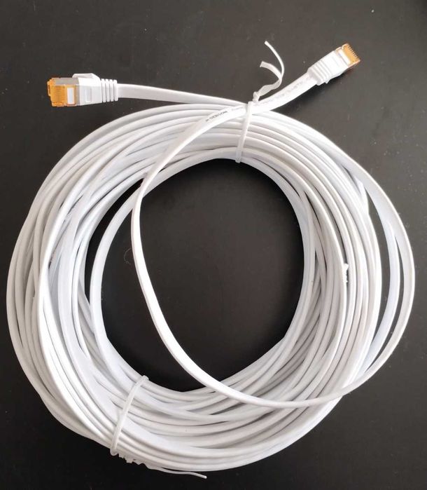 Cabo de rede Ethernet 15m CAT 7 PLANO 10 Gbps U-FTP blindado