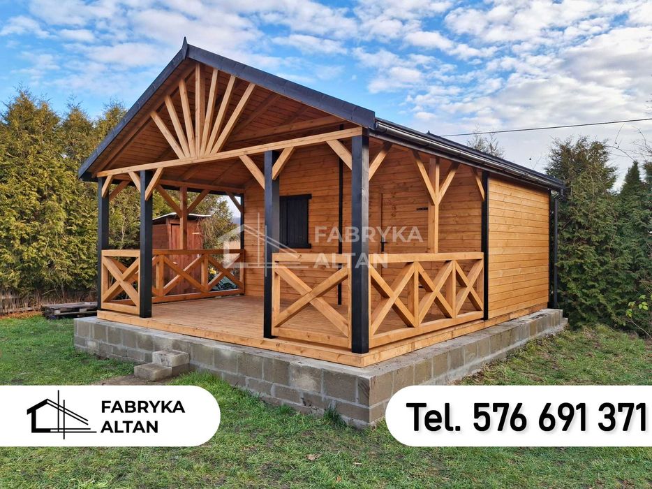 Domek letniskowy, drewniany, ogrodowy, FOX 5x6 Fabryka altan,parterowy