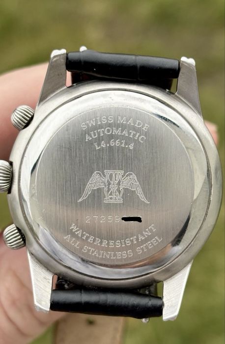 Longines chronograf 1995r. 38mm b/k Pelen zestaw zegarek