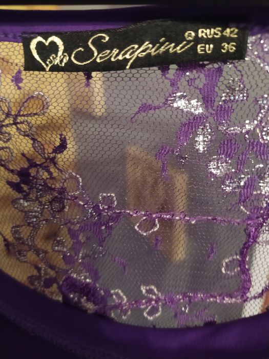 Sukienka fiolet z dodatkiem koronki