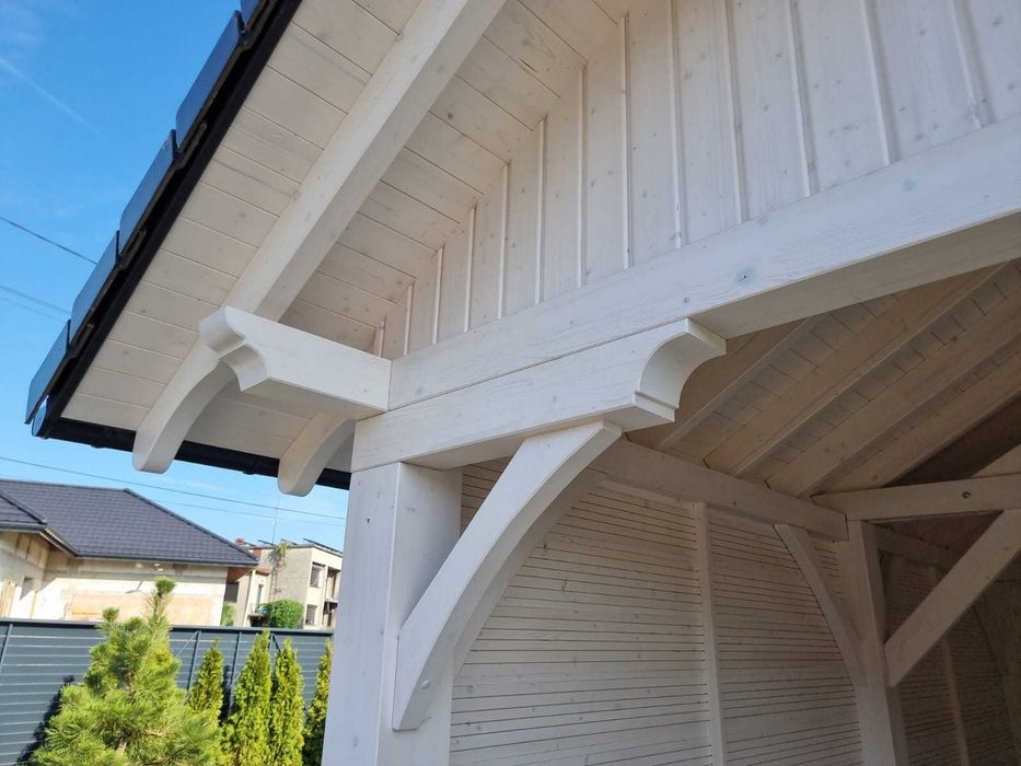 Wiata drewniana PREMIUM 7×10 m | Montaż | Drewno C24 | CNC