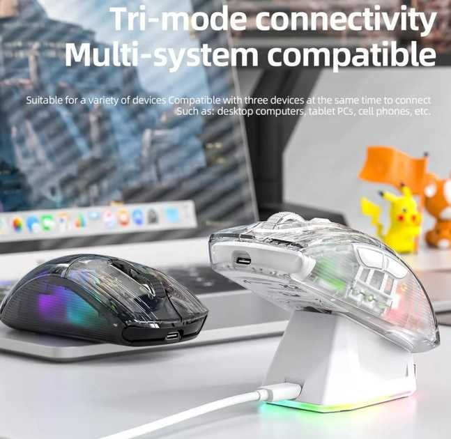 Attack Shark x2 PRO Безпровідна Ігрова мишка (чорна/біла)