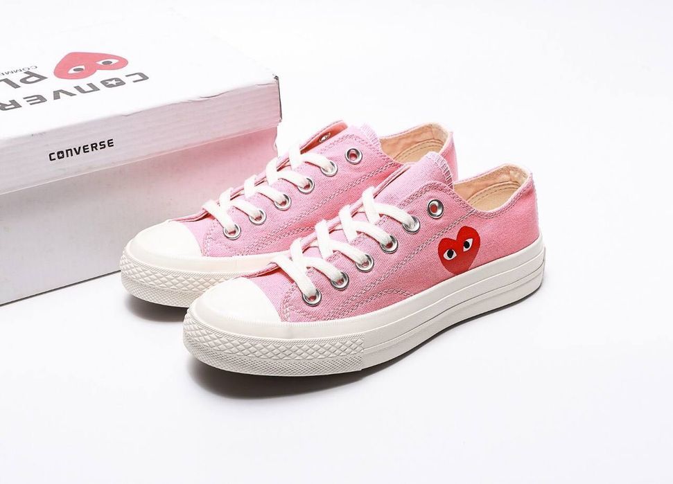 NEW! Converce x Comme des Garcons Low Pink 36 37 38 39 конверси ком де гарсон лоу рожеві пінк