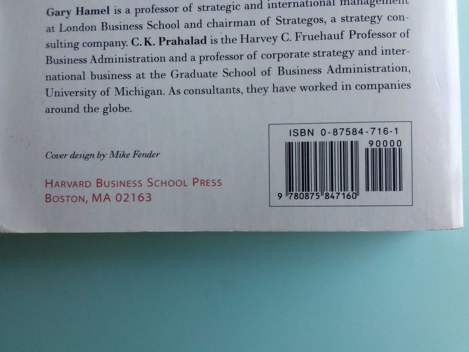 Livro "Competing for the future", de Gary Hamel e C. K. Prahalad