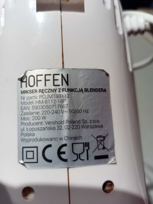 Mikser ręczny HOFFEN HM-8112-18P