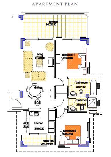 Продаж чудових апарт 2 сп, зал, кухня, 2 сан.в., 90м2 в м.Пафом(Кіпр)
