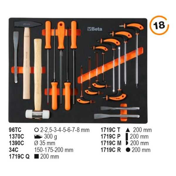 Conjunto 268 ferramentas BETA 5945E/2023 para BETA C45