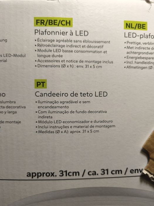 Candeeiro teto sensor novo