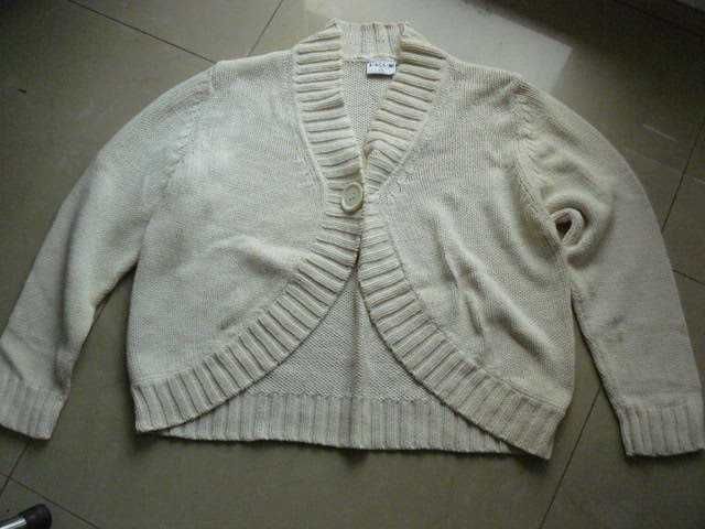 BIAGGINI sweter bolerko rozpinany 44 46 48 kremowy 2XL do sukienki