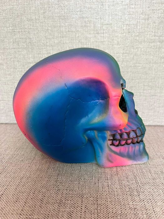 Crânio Decorativo Psicadélico Arco-íris