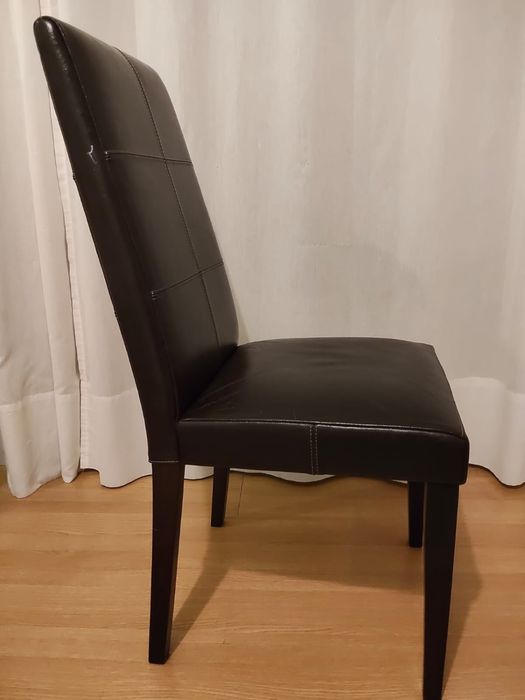 Pack de 6 Cadeiras couro castanho