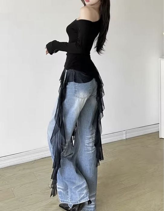 Топ медуза асимметричное плечо  y2k готика гранж S, M рр