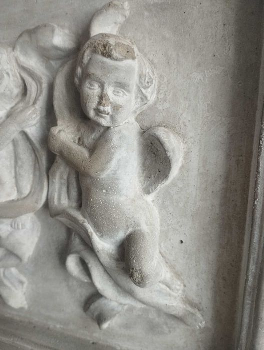 Stary kafel ozdoby z aniołkami