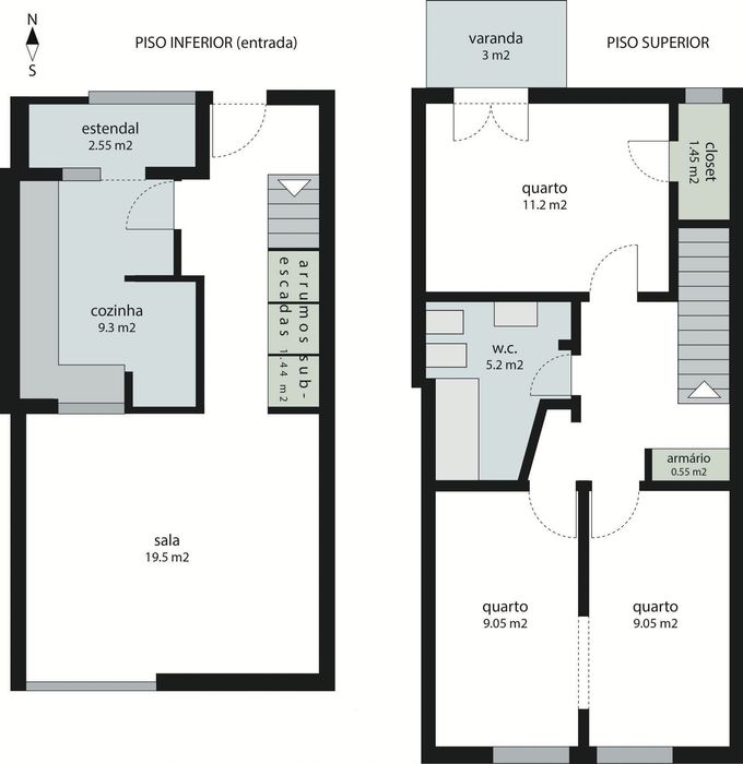 Duplex T2/T3, com 103 m², no centro de Telheiras