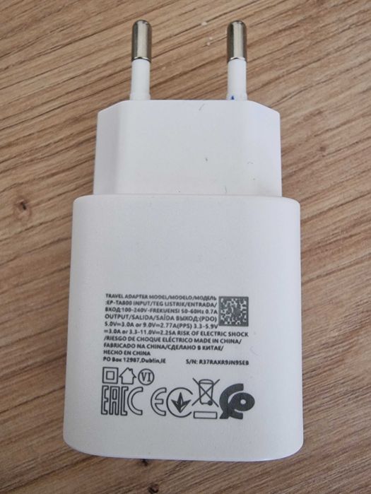 Ładowarka Sieciowa do Samsung USB C 25W EP-TA800 Super Fast Charging