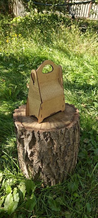 Коробка из дерева, пакет из фанеры с  замком гибким