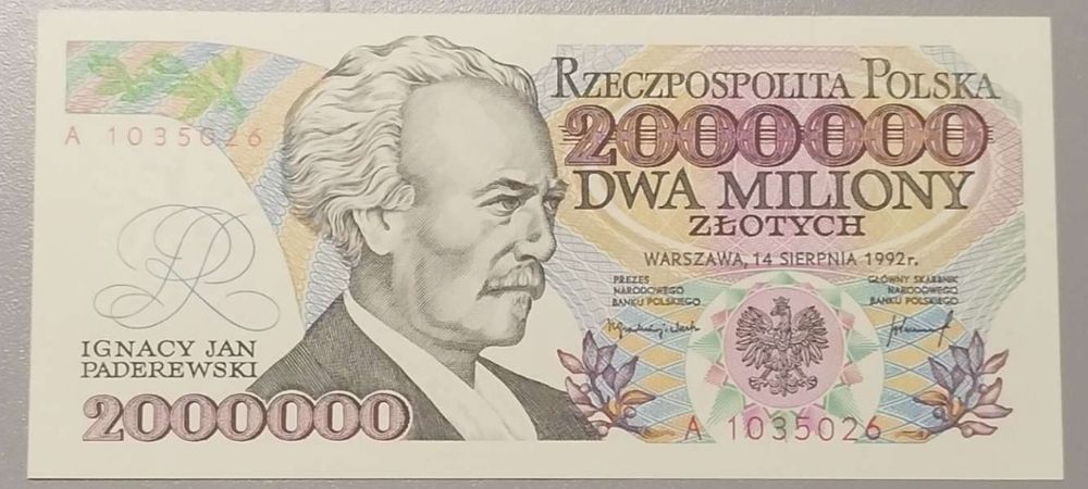 Banknot Rzeczpospolita Polska Dwa Miliony