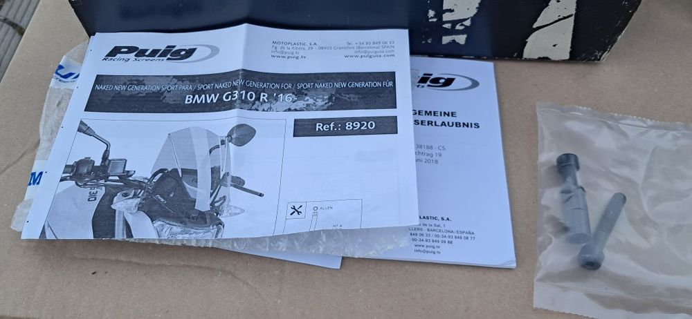 Szyba Ciemna Stelaże Puig BMW G310R Nowa