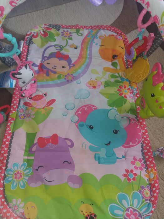 Розвиваючий килимок Fisher-Price Рожеві джунглі 3 в 1 музичний