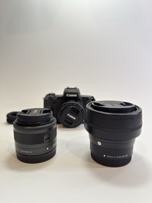 Canon EOS M50 Mark II + 3 obiektywy + 10 aku | vlog/streaming