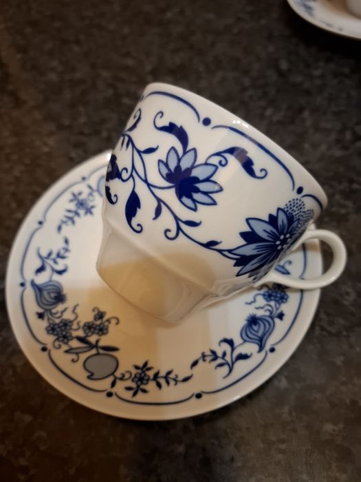Сервиз посуда чайная пара Синий Лук фарфор  винтаж Германия