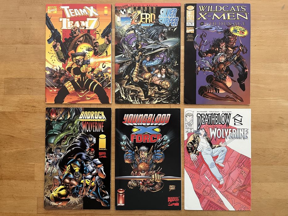 6 x Crossover Silver Surfer Wildcats X-Men Wolverine Deathblow UNIKATY