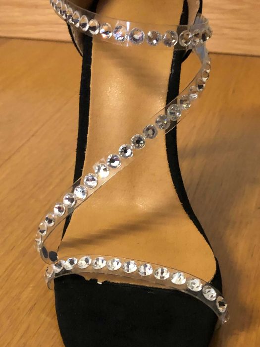 Sandálias pretas com brilhantes - 36 - NOVAS