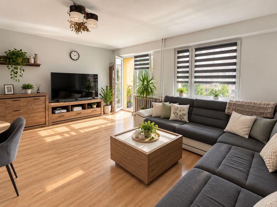 3 pokoje, 63 m², wysoki parter, balkon | Ustrzyki Dolne, ul. Gombrowicza
