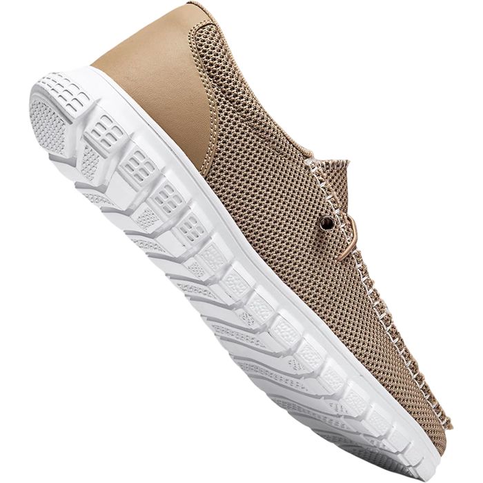 Męskie buty sportowe mokasyny slip-on, lekkie, beżowe, 46 EU