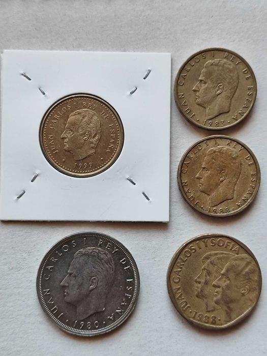 Lote de 24 moedas (Juan Carlos) - excelente estado de conservação