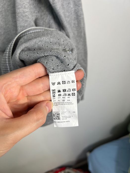 Sweter Hugo Boss logo szary męski