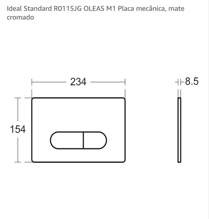 Tampa de descarga para sanita - Placa mecânica, mate cromado