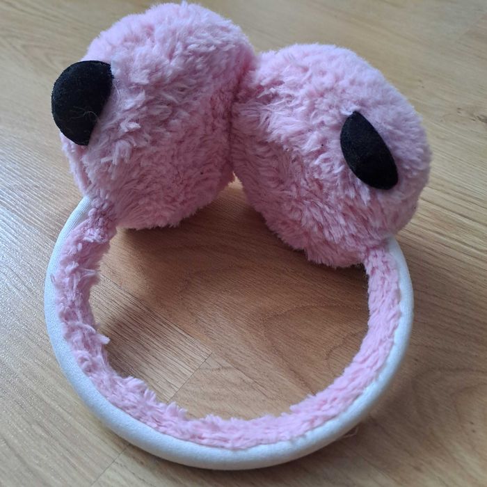 Mięciutkie pluszowe nauszniki panda różowe