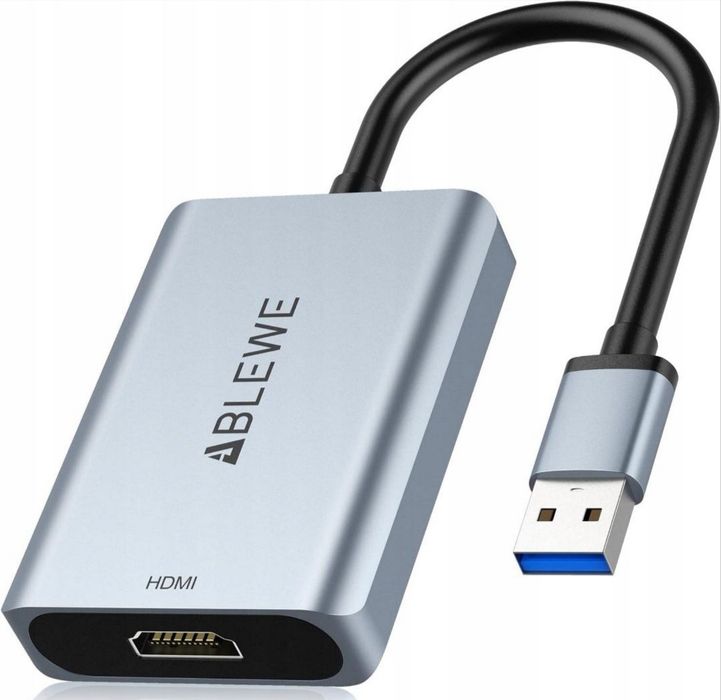 Adapter USB do HDMI ABLEWE, ulepszony aluminiowy konwerter audio-wideo