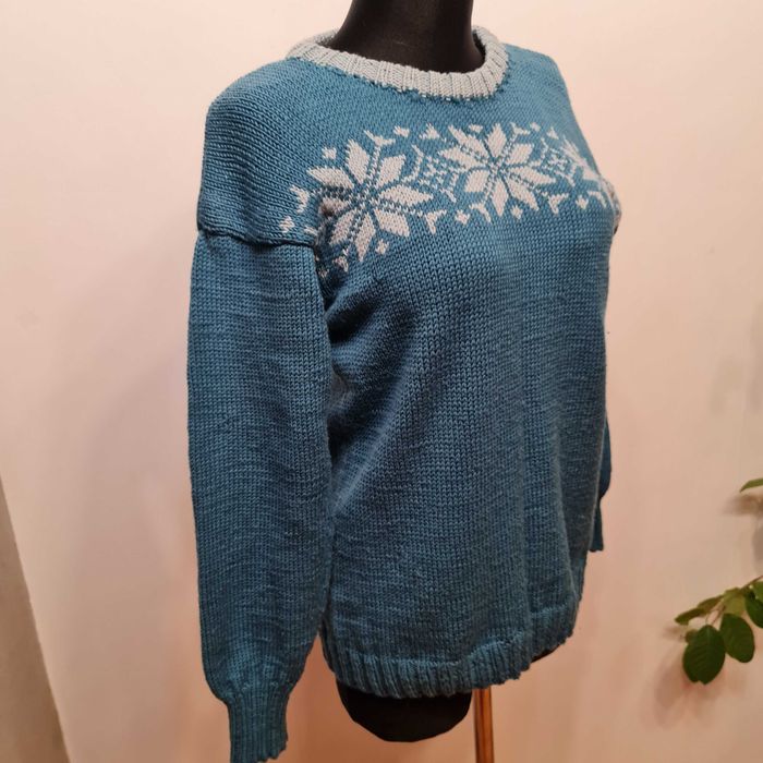 1100 Unikatowy wełniany sweter Handmade Tiril rozmiar M